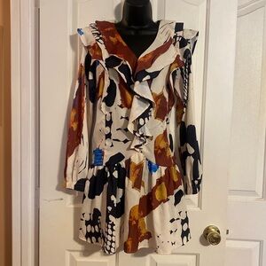 “MULLA” Mixed Print Ruffle Dress